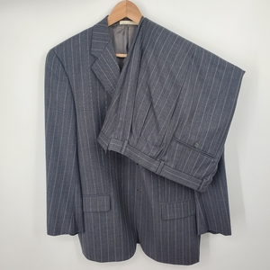 Joseph Abboud Gray with Lavender Stripe‎ Suit 40S 36x30